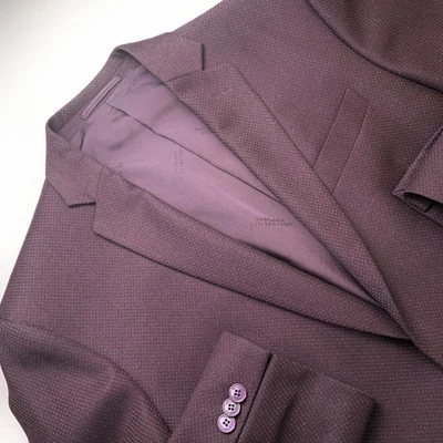 Mens Sport Coat Blazer 48 Purple Single Breast 2 Button by Versace Collection - Image 1 of 4