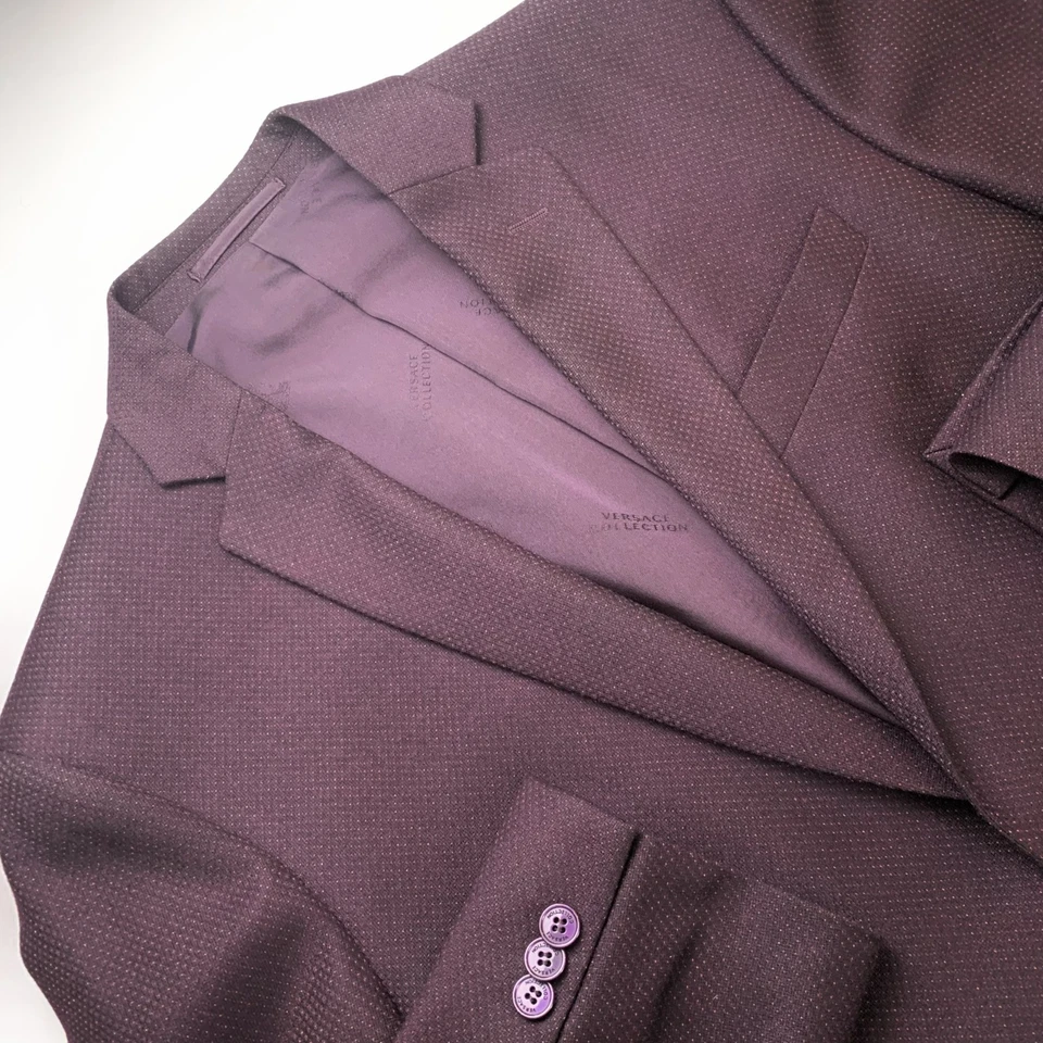 Mens Sport Coat Blazer 48 Purple Single Breast 2 Button by Versace Collection - Image 1 of 4
