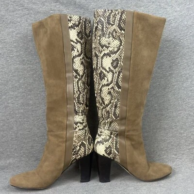 Elegantes botas de cuero de piel de serpiente oro rosa para mujer talla EE. UU. 8 UE 39,5 Foto 1 de 4