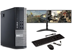 ULTRA FAST Gaming PC Bundle Intel Core i7 8GB 1TB Win10 GT730 DUAL SCREEN - Picture 1 of 6