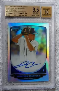 2013 Jonathon Crawford Bowman Chrome Refractor Auto BGS 9.5 w/ 10 Auto - Picture 1 of 1