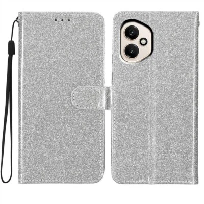 Glitter Leather Wallet Phone Case for Huawei Honor 400 90 70 50 X6A X9C X8A X8C - Image 1 of 4