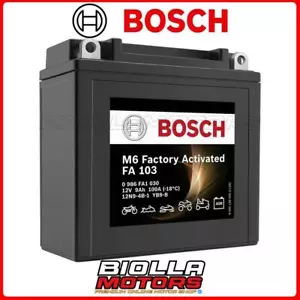 YB9-B BATTERIA BOSCH A GEL 12V 9AH PIAGGIO Runner 180 2T 180 - 0986FA1030 YB9B [ - Foto 1 di 5