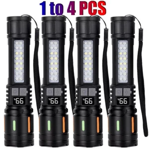 99000000 Lumen Super Bright LED Tactical Flashlight Rechargeable Work Light Lot - Picture 1 of 26