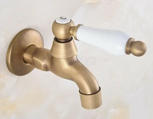 Antique Brass Cold Water Tap Wall Mount Mop Sink Faucet Outdoor Garden Faucet - Picture 1 of 7