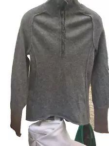 Peruvian Connection Jumper 100% Baby Alpaca Brimfield Medium Grey Button Ribbed - Picture 1 of 24