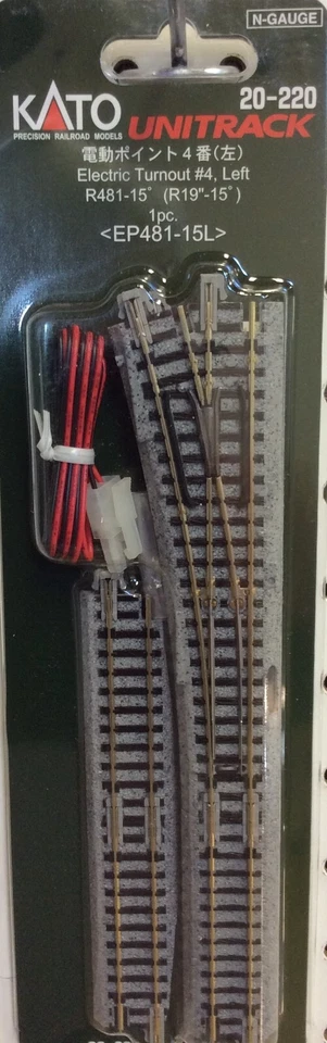 kato 20-220    #4 LEFT ELECTRIC TURNOUT  TRACK  New   ( 1 pack ) - Image 1 of 1