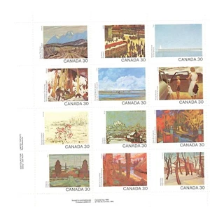 1982 Canada Stamps Scott# 955-966 Sheet of 12 Stamps Paintings MNH - Picture 1 of 1