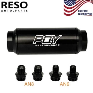 High FLOW In-Line Fuel Filter Fuel Oil Filter AN6 AN8 100 Micron Cleanable SS - Picture 1 of 12