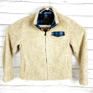 Pendleton Womens Deep Pile Fleece Lined Full Zip Sherpa Jacket Oatmeal Medium - Picture 1 of 8