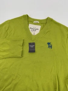 NEW ABERCROMBIE & FITCH Muscle Sweater Medium Wool Cashmere Blend Retro Grandpa - Picture 1 of 6