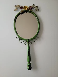 Wall Decoration Shabby Chic Green Mirror Handheld Style Rustic 50cm- TK Maxx - Picture 1 of 9