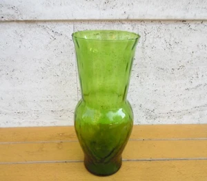 Vaso Vetro D'epoca Verde Trasparente - Foto 1 di 2