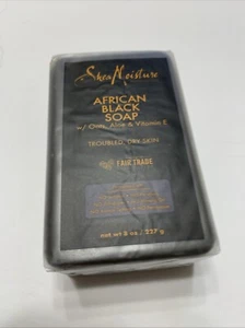 SHEAMOISTURE African Black Soap w/Oats, Aloe & Vitamin E Troubled Skin Bar, 8 oz - Picture 1 of 2