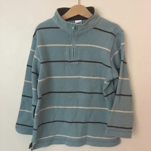 Camisa Gymboree Niños Media Cremallera 7 Azul con Rayas Marrón Crema 100% Algodón - Imagen 1 de 6