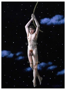 8x10 in. Gay male dipper in the night painting in print by Shellhammer - Picture 1 of 1