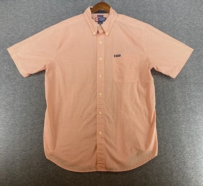 Camisa a Cuadros Chaps Fácil Cuidado Abotonada Manga Corta Hombre Grande Naranja VER FOTOS Foto 1 de 4