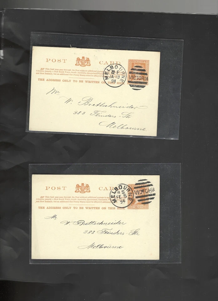 AUSTRALIA-ESTADOS-TARJETAS-VICTORIA-1894-MELBOURNE CLARAS HUELGAS-1 P NARANJA-EN MUY BUEN ESTADO-#20 Foto 1 de 1