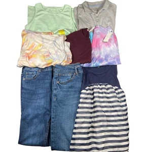 Nautica Old Navy Girls Jeans Tops Size 12 Lot of 8 Tanks Short Sleeve Cropped - Picture 1 of 4