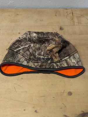 Reversible Men's Hunting Beanie Hat HUNTWORTH Mossy Oak Tree Camo Blaze Org - Image 1 of 4