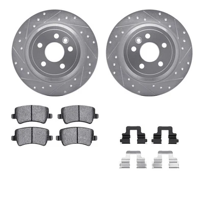 For Land Rover LR2 13-15 Drilled & Slotted Rear Brake Kit w Euro Ceramic Pads Foto 1 de 4