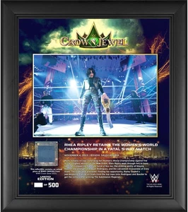 Rhea Ripley WWE Framed 15" x 17" 2023 Crown Jewel Collage w/MU Canvas - LE 500 - Picture 1 of 1