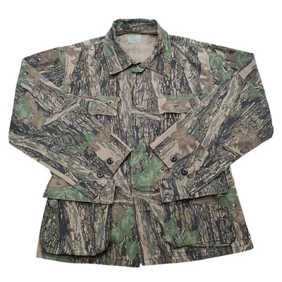 Vtg Trebark Rare Hot Weather Camo Combat Jacket Unlined Lightweight Medium USA - Image 1 of 4