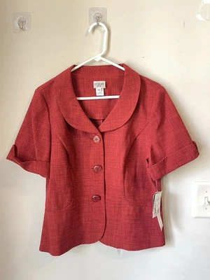 Dorby 复古 Peter Pan 领 12 码珍珠母纽扣衬衫全新 $86 — 第 1/4 张图片