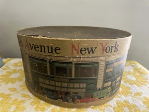 Rare Oval Vintage Dobbs Fifth Avenue Hat Box New York 14.5"x12.5" - Picture 1 of 18