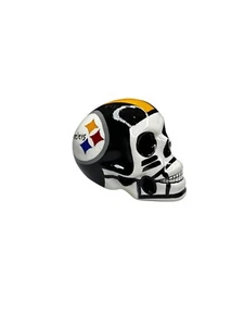 Pittsburgh Steelers Themed Ceramic Skull Collectible Hand Painted - Picture 1 of 4