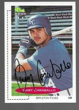 1991 Appleton Foxes GARY CARABALLO Signed Card autograph ROYALS PUERTO RICO