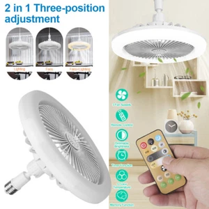 E27 Socket Ceiling Lights With Fan 30W Dimmable LED Cooling Fan Lamp+Remote - Picture 1 of 48