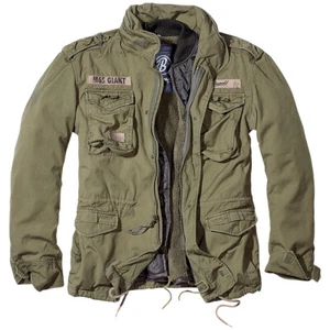 Brandit Classic M65 Mens Field Jacket Warm Lining Hunting Parka Army Coat Olive - Picture 1 of 11