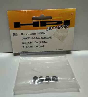 HPI Savage Super 5SC Flux Pivot Ball 6.8x7.3x3mm (Black/4pcs) 86059 BRAND NEW - Image 1 of 4