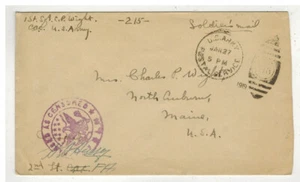 WORLD WAR 1 1919 US ARMY SOLDIERS MAIL CENSORED AND SIGNED - Picture 1 of 1
