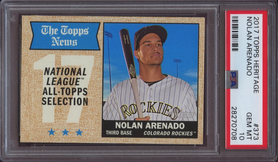 2017 Topps Heritage 373 Nolan Arenado PSA 10 Gem Mint - Image 1 of 1