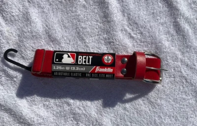 Nuevo cinturón elástico ajustable Franklin de béisbol/softbol 22”-42” rojo 1,25” de ancho Foto 1 de 2