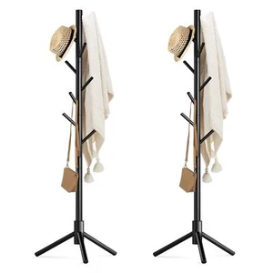 Haddockway Wooden Coat Rack Stand with 8 Hooks New Zealand Pine 3 Adjustable ... - Picture 1 of 6