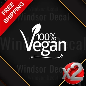 2X 100% Vegan Car Window Bumper Laptop Vinyl Decal Sticker - No Bkground 5" - Picture 1 of 5