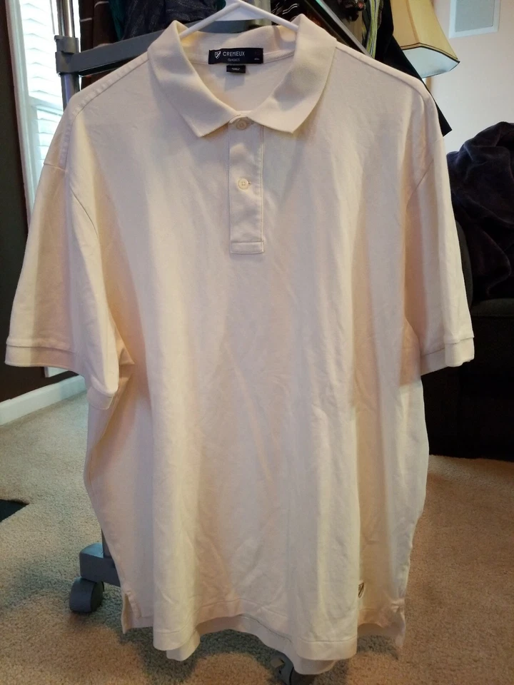 Daniel Cremieux Polo Shirt Men's XL Solid Cream Cotton Classics Short Sleeve EUC - Image 1 of 4