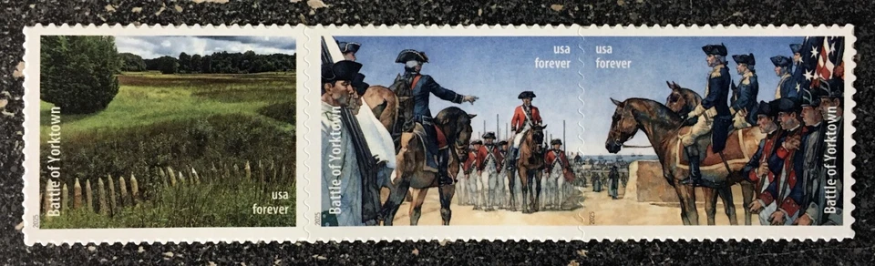2025USA Forever Battlefields of the American Revolution - Yorktown Strip of 3 - Image 1 of 1