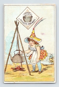 Victorian Trade Card Granite Ironware Fowler Ball St John MI Cooking 2.5" x 4" - Picture 1 of 2
