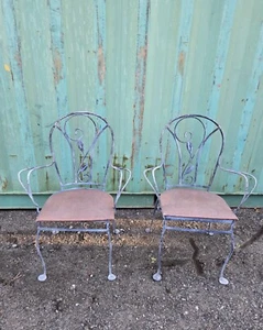 vintage wrought iron patio furniture Salterini Dining Chairs - Picture 1 of 10