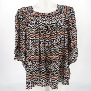 Top Tribal para mujer manga acampanada rayón estampado ligero talla XL - Imagen 1 de 6