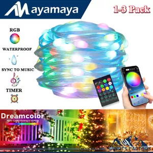 33Ft 100LED String Fairy Strip Light Remote Smart App USB Control RGB Xmas Decor - Picture 1 of 12