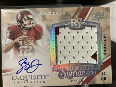 2013 UD Exquisite LANDRY JONES Auto Patch RC #'d 2/20 SOONERS STEELERS - Image 1 of 2