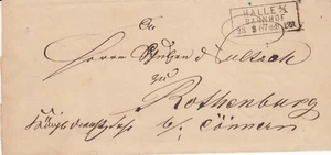 Carta previa correo ferroviario - 1867 - de Halle Banhof a Rothenburg - Imagen 1 de 2