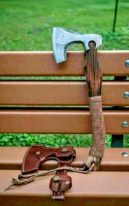 Top Handmade Viking Axe - Custom Carbon Steel Camping Axe, Beautifully Designed - Foto 1 di 6