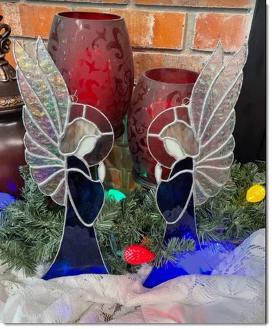 Antique Leaded Stained Glass Angels Cover