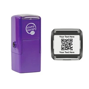 Sello QR personalizado 4933 - Código QR y hasta 2 líneas de texto tamaño de impresión de 25 mm - Imagen 1 de 6